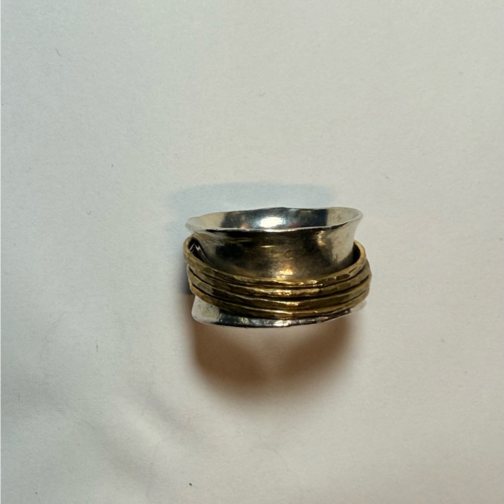 Silpada Sterling Silver and Brass  Vintage Ring Size 7
